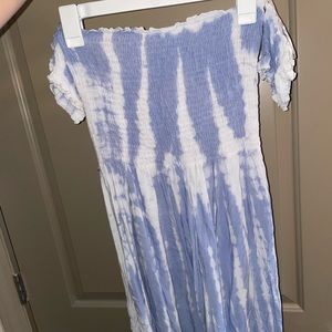 Blue Tie Dye Maxi Dress - Off the shoulder - Size M